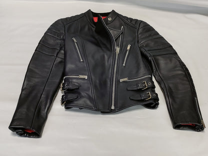 CELINE Phoebe Leather Rider's Jacket, Size 34