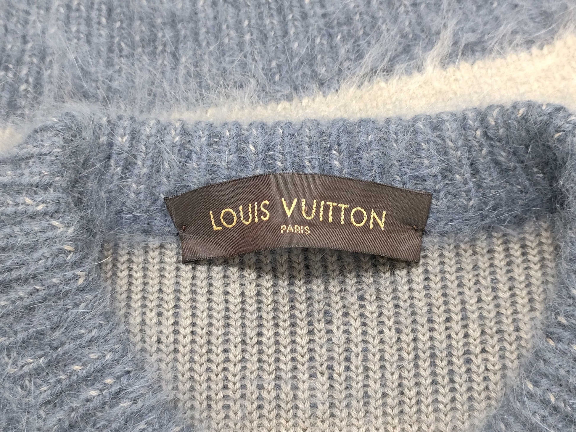 LOUIS VUITTON LV logo angora blend sweater top