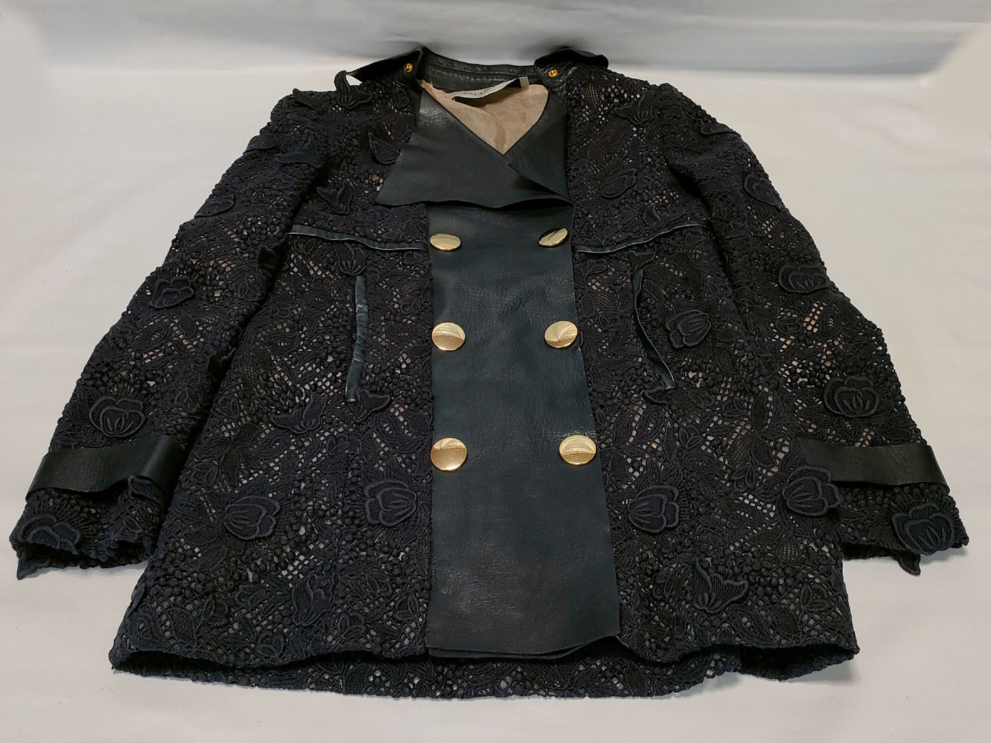 VALENTINO VALENTINO Leather and Lace Double Jacket 6 Jacket