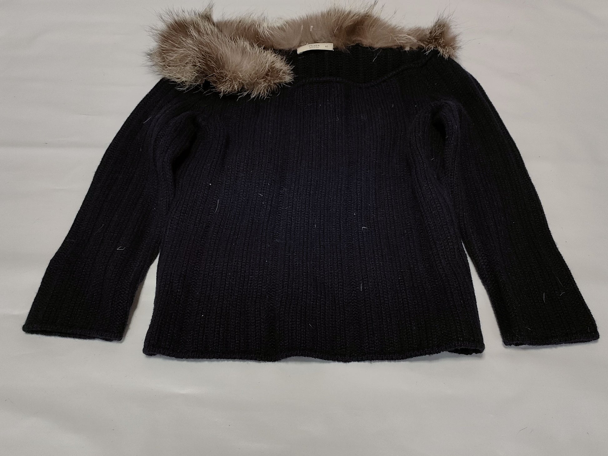 PRADA Prada Fur Knit Black Size 40 Tops