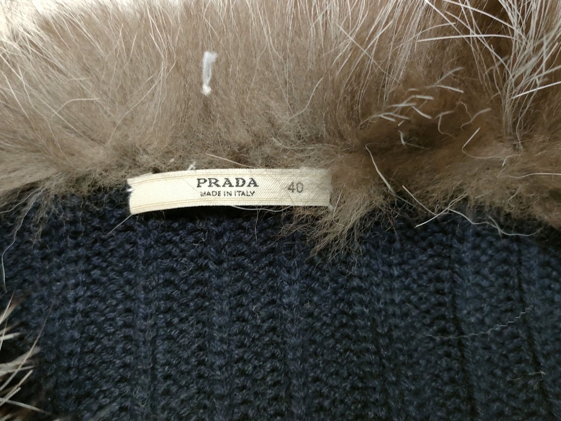 PRADA Prada Fur Knit Black Size 40 Tops