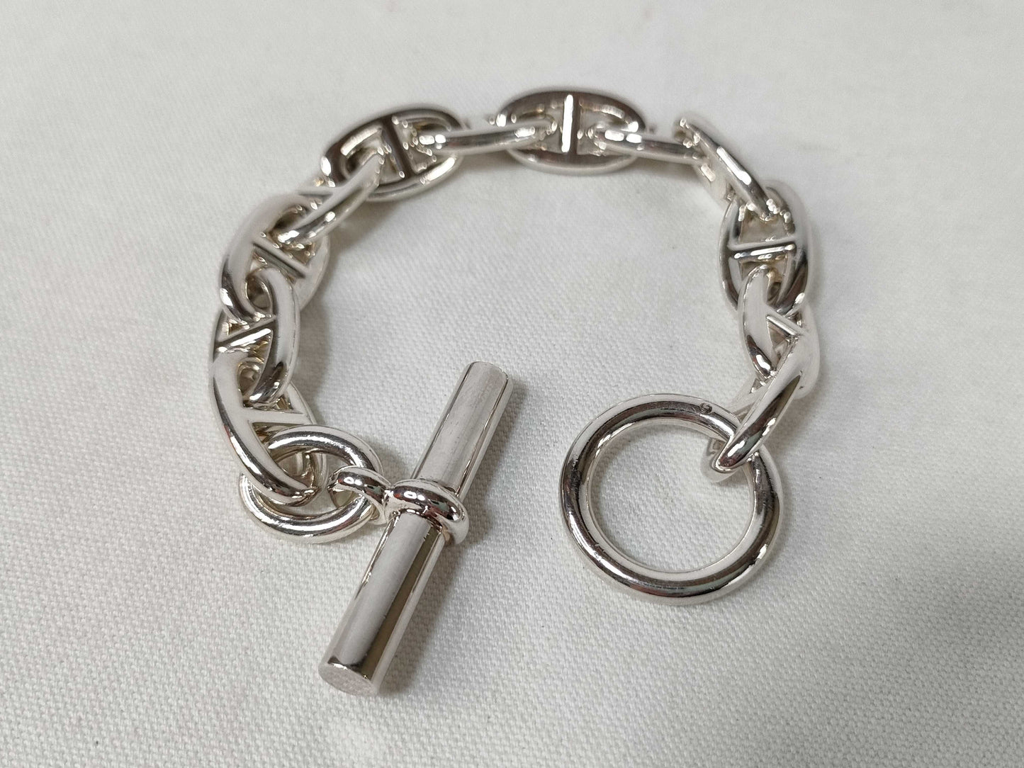 HERMES Chaine d'Ancre GM Bracelet, 12 links, 925, 69.2g, 23D348916, Bracelet/Bangle