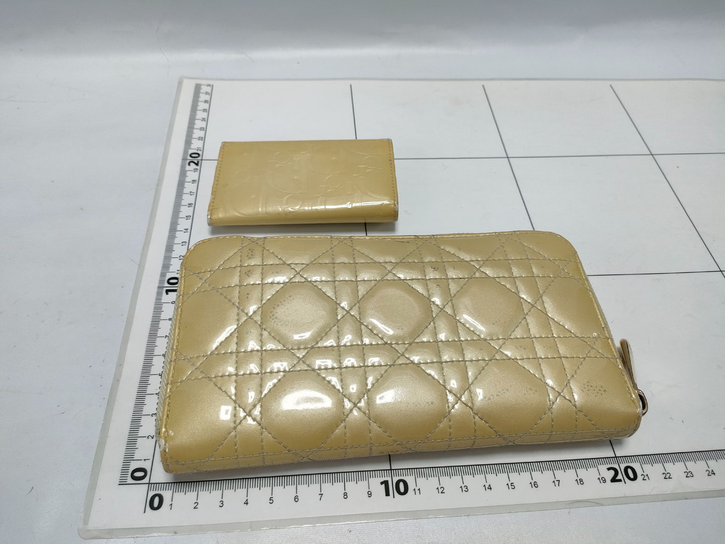 Dior Cannage Trotter Long Wallet and Key Case Set