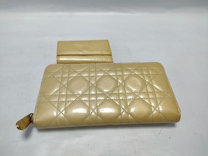 Dior Cannage Trotter Long Wallet and Key Case Set