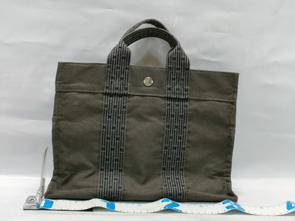 HERMES Air Line PM Canvas Handbag Gray