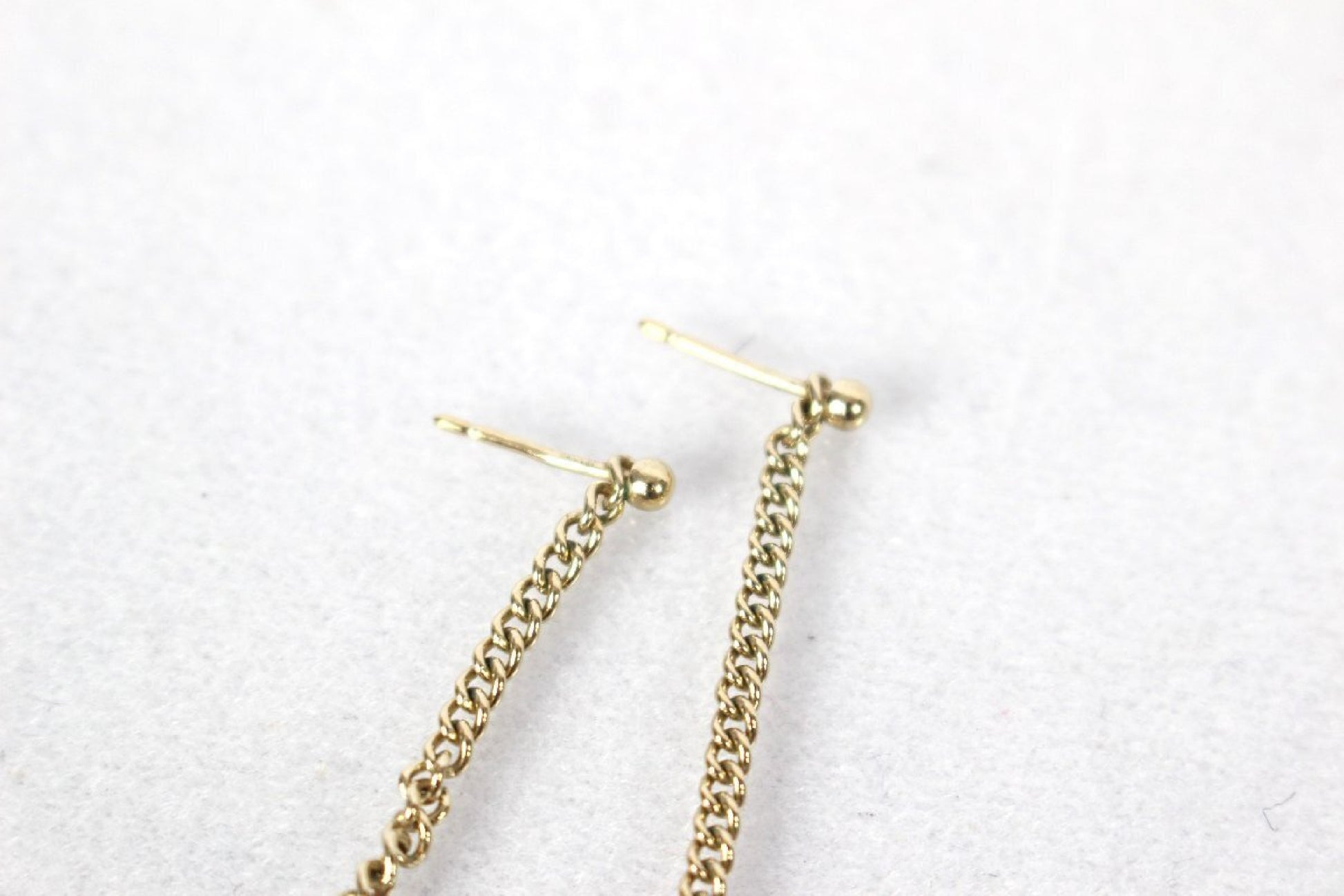 CHANEL Coco Mark Chain Earrings, Gold Color