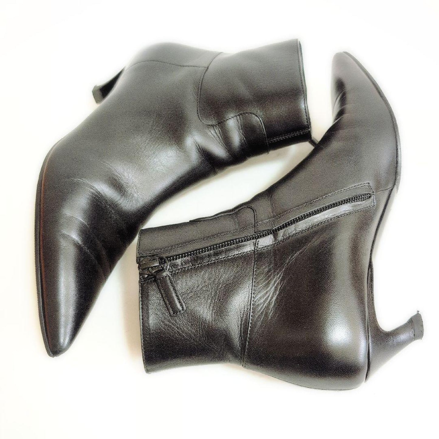 BALENCIAGA Short Boots, Side Zip, Leather, Pointed Toe, Size 24.0cm, Other Shoes