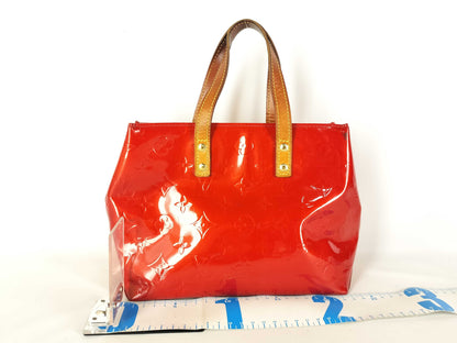 LOUIS VUITTON Vernis Louis Vuitton Tote Bag M91088 Lead PM Vernis Rouge MI1011 Tote Bag
