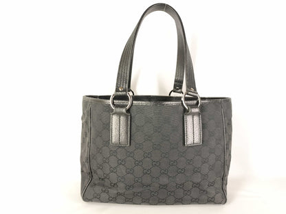 GUCCI GG Canvas Tote Bag / 113019 / GG Canvas / Black Tote Bag