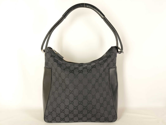 GUCCI GG Canvas Gucci/One Shoulder Bag/001 3766/GG Canvas/Black Shoulder Bag