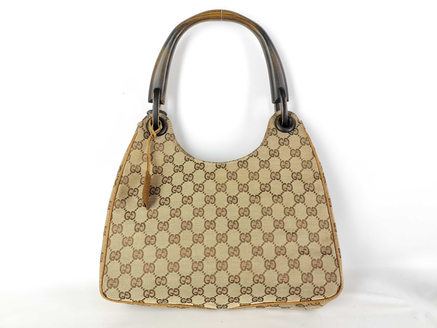 GUCCI GG Canvas One-Shoulder Bag / 106495 / Wood Handle / GG Canvas / Beige Shoulder Bag