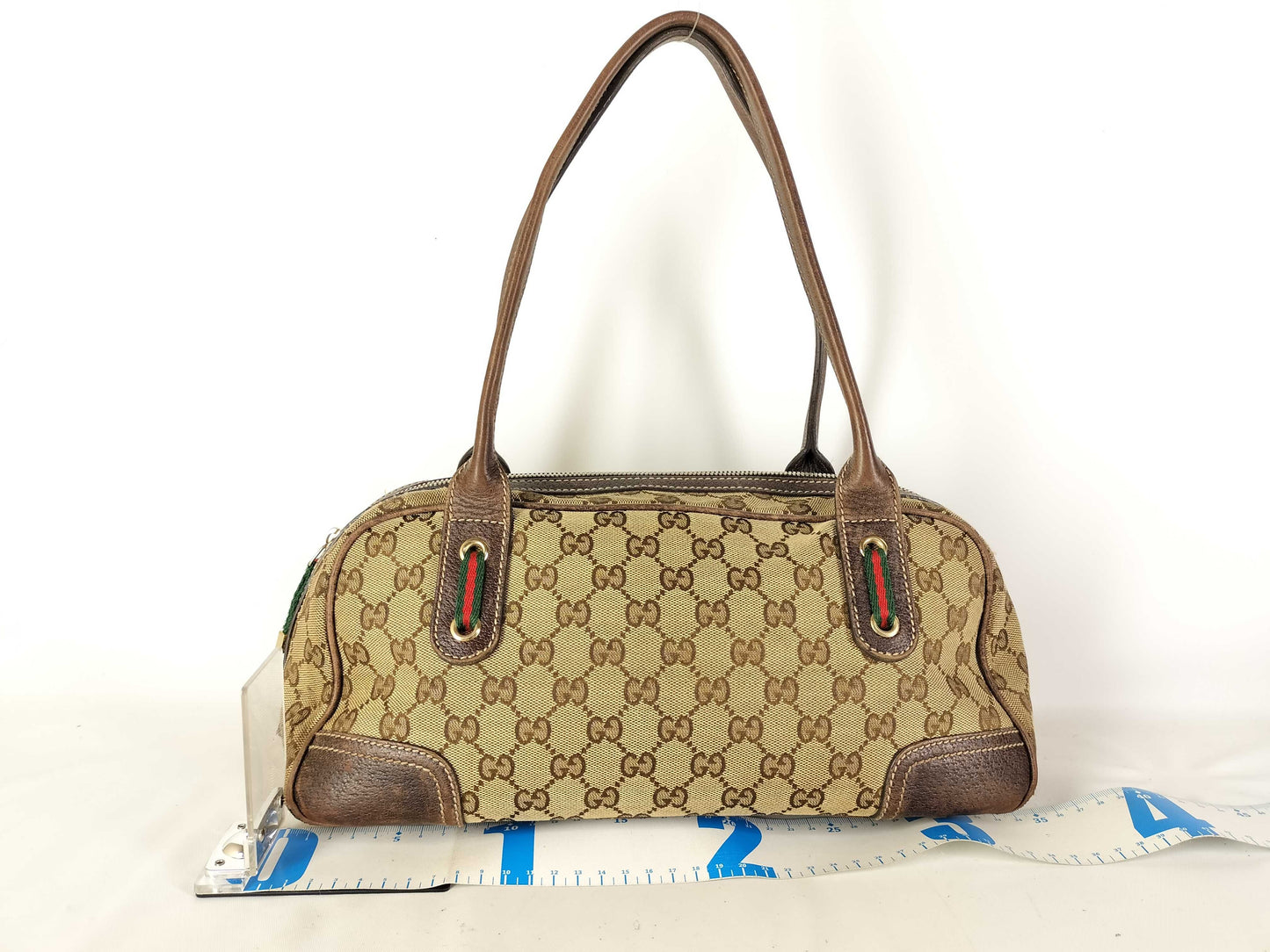 GUCCI GG Canvas Boston Bag/161720/Sherry Line/Princy/GG Canvas/Beige Tote Bag