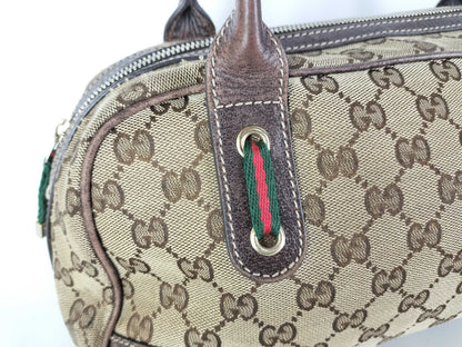 GUCCI GG Canvas Boston Bag/161720/Sherry Line/Princy/GG Canvas/Beige Tote Bag