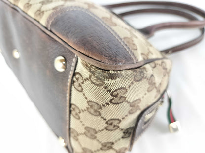 GUCCI GG Canvas Boston Bag/161720/Sherry Line/Princy/GG Canvas/Beige Tote Bag