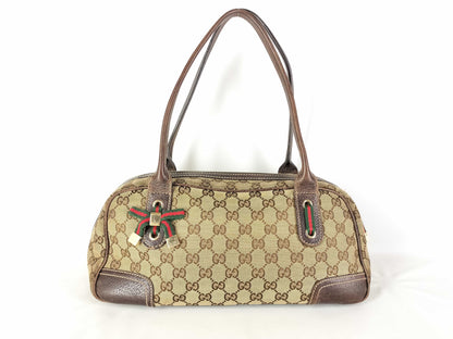 GUCCI GG Canvas Boston Bag/161720/Sherry Line/Princy/GG Canvas/Beige Tote Bag