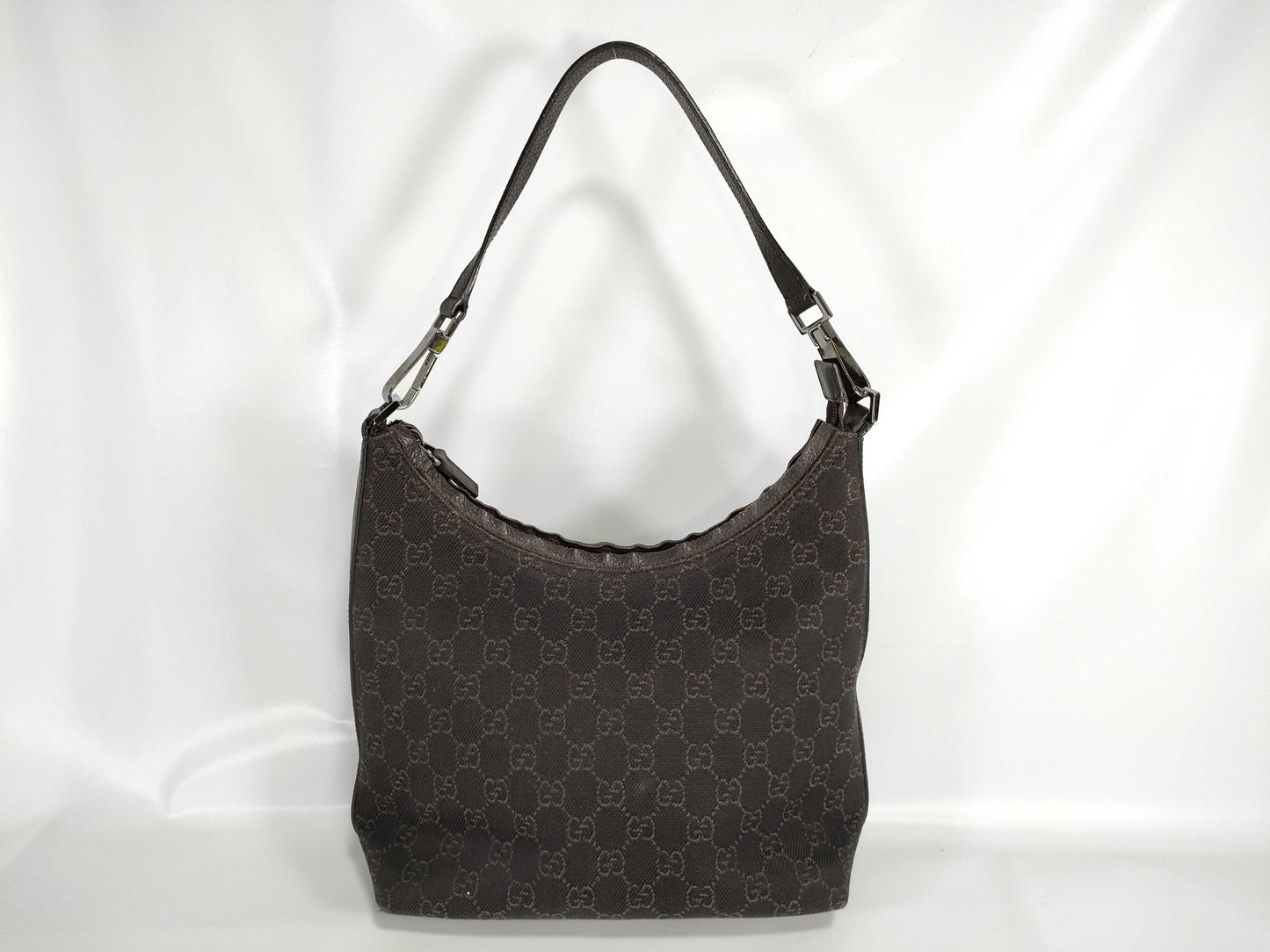 GUCCI GG Canvas One-Shoulder Bag/28335/GG Pattern/Jacquard/Dark Brown Shoulder Bag