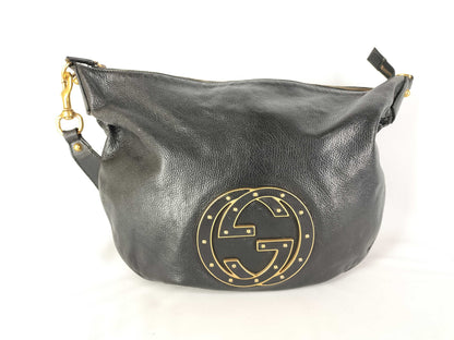 GUCCI / Shoulder Bag / Soho / 121546 / Interlocking / Studs / Calfskin / Black Shoulder Bag
