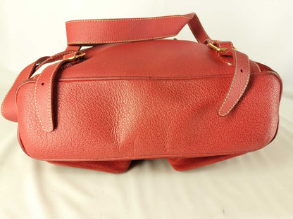 GUCCI Bamboo Old Gucci Backpack/003 2058 0016/Bamboo/Turnlock/Double Pocket/Suede/Red Backpack