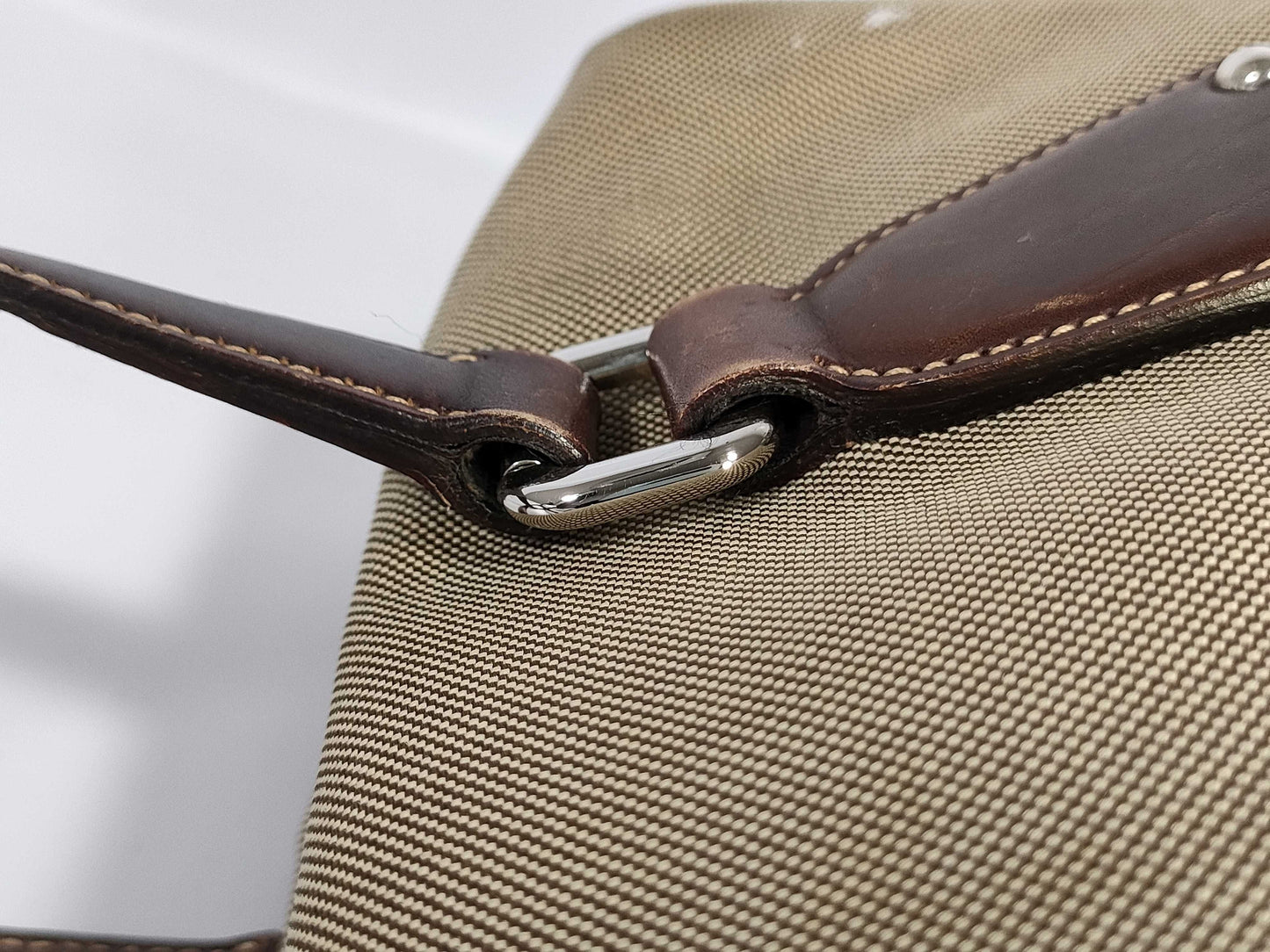 PRADA Prada Boston Bag BR3461 Logo Jacquard Beige Boston Bag