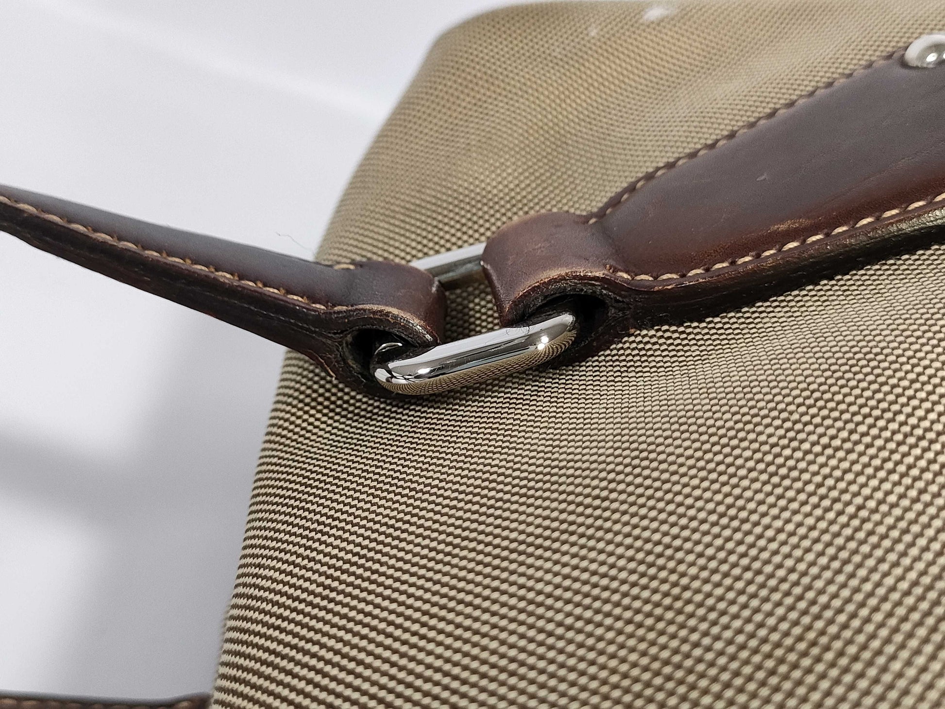 PRADA Prada Boston Bag BR3461 Logo Jacquard Beige Boston Bag