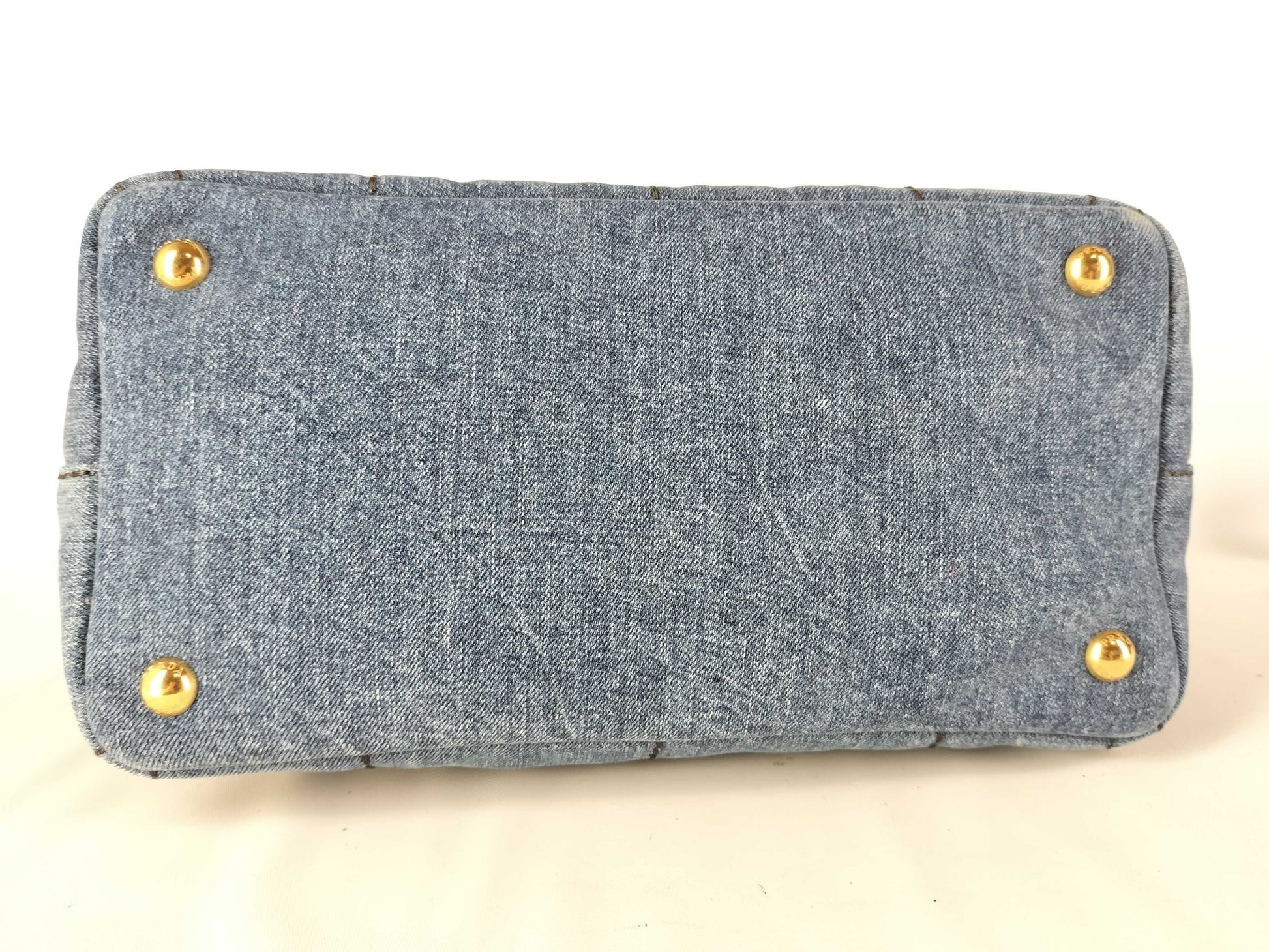 PRADA Prada 2-Way Tote Bag 1BG439 Canapa Denim Blue Handbag