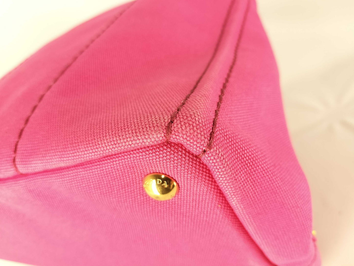 PRADA Prada 2-Way Tote Bag, Canapa, 1BG642, Canvas, Pink Tote Bag