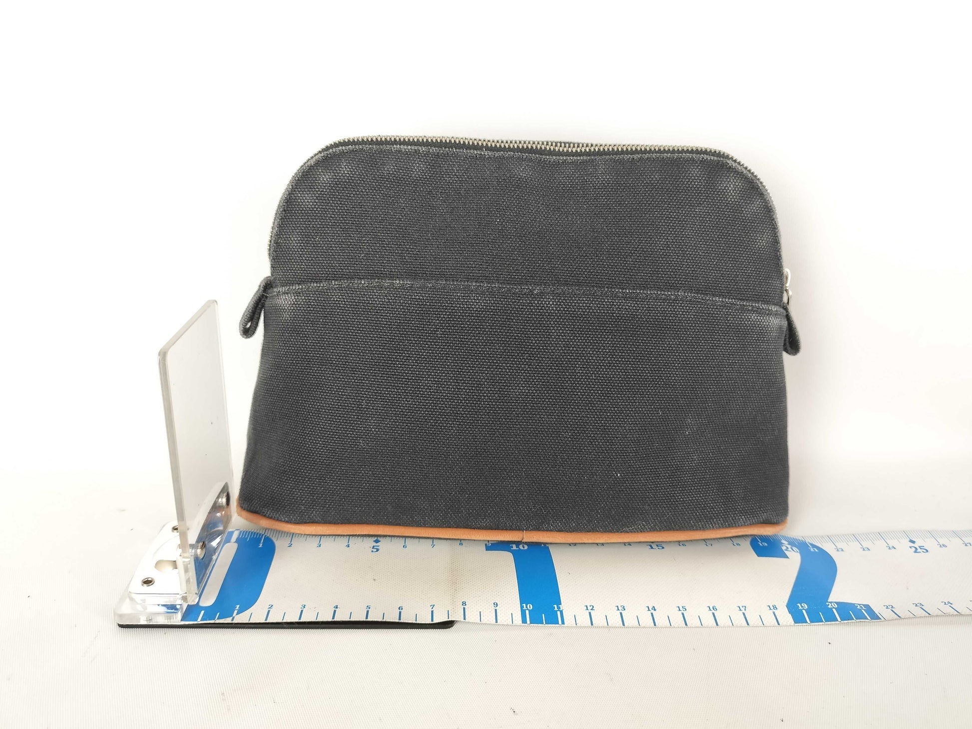 HERMES Bolide Pouch/Canvas/Black Pouch