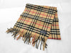 Burberrys Fringe Scarf, Nova Check, Made in England, 100% Cashmere, Beige