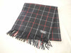 Burberrys Fringe Scarf, Graph Check, Made in England, 100% Cashmere, Navy
