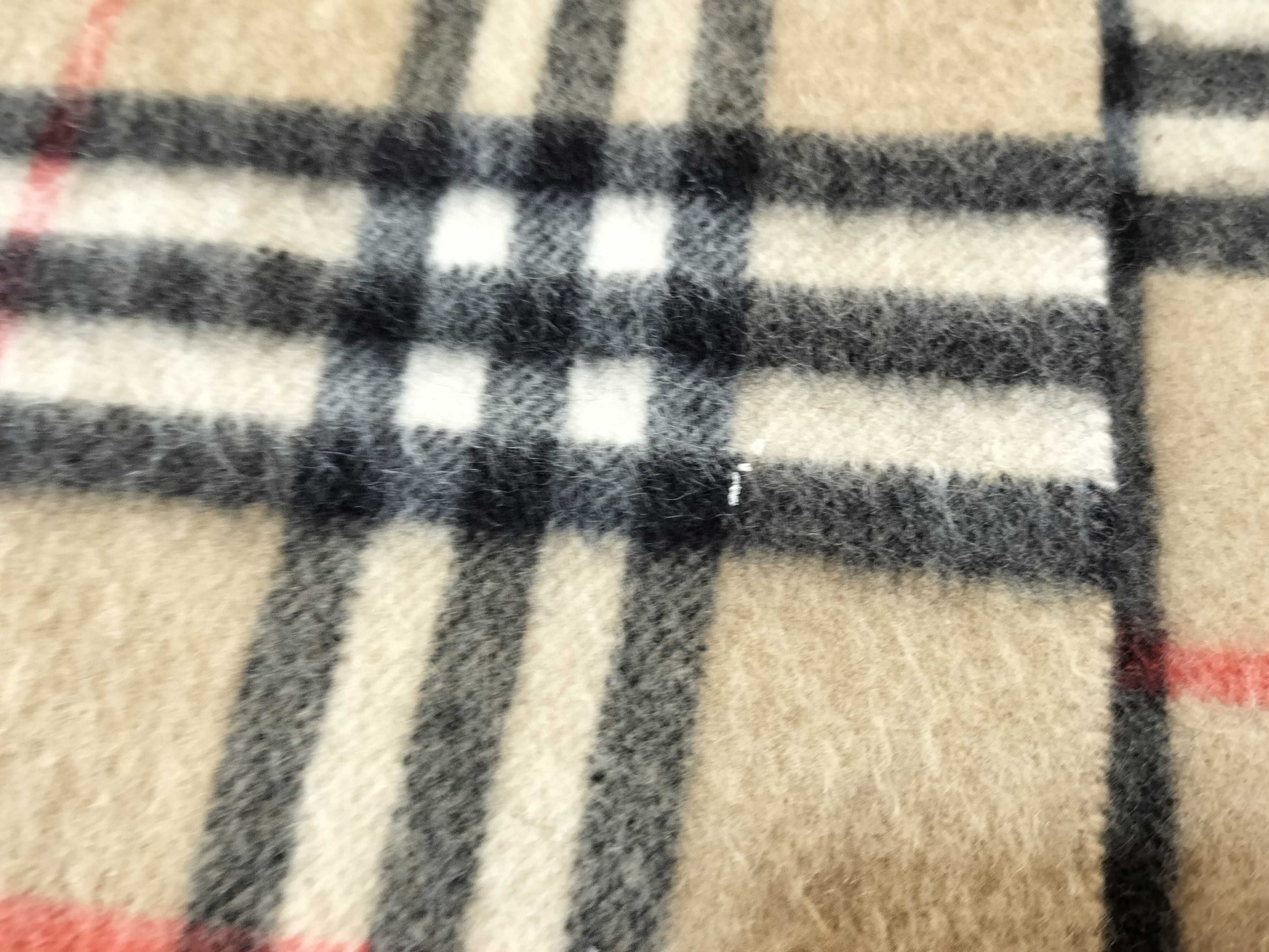 Burberrys Fringe Scarf/Nova Check/Sanyo Shokai/100% Cashmere/Beige Scarf