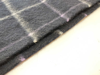 Burberrys Fringe Scarf/Graph Check/Sanyo Shokai/100% Cashmere/Navy Scarf