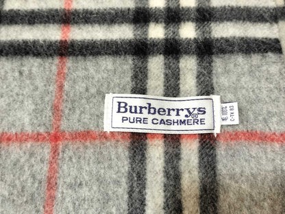 Burberrys/Fringe Scarf/Nova Check/Sanyo Shokai/100% Cashmere/Gray Scarf
