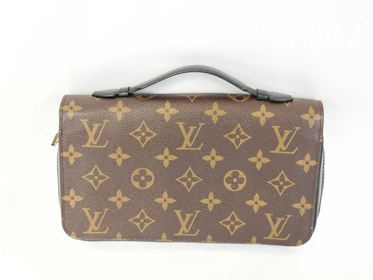 LOUIS VUITTON Monogram Louis Vuitton LOUIS VUITTON M61506 Monogram Macassar Zippy XL Clutch Wallet