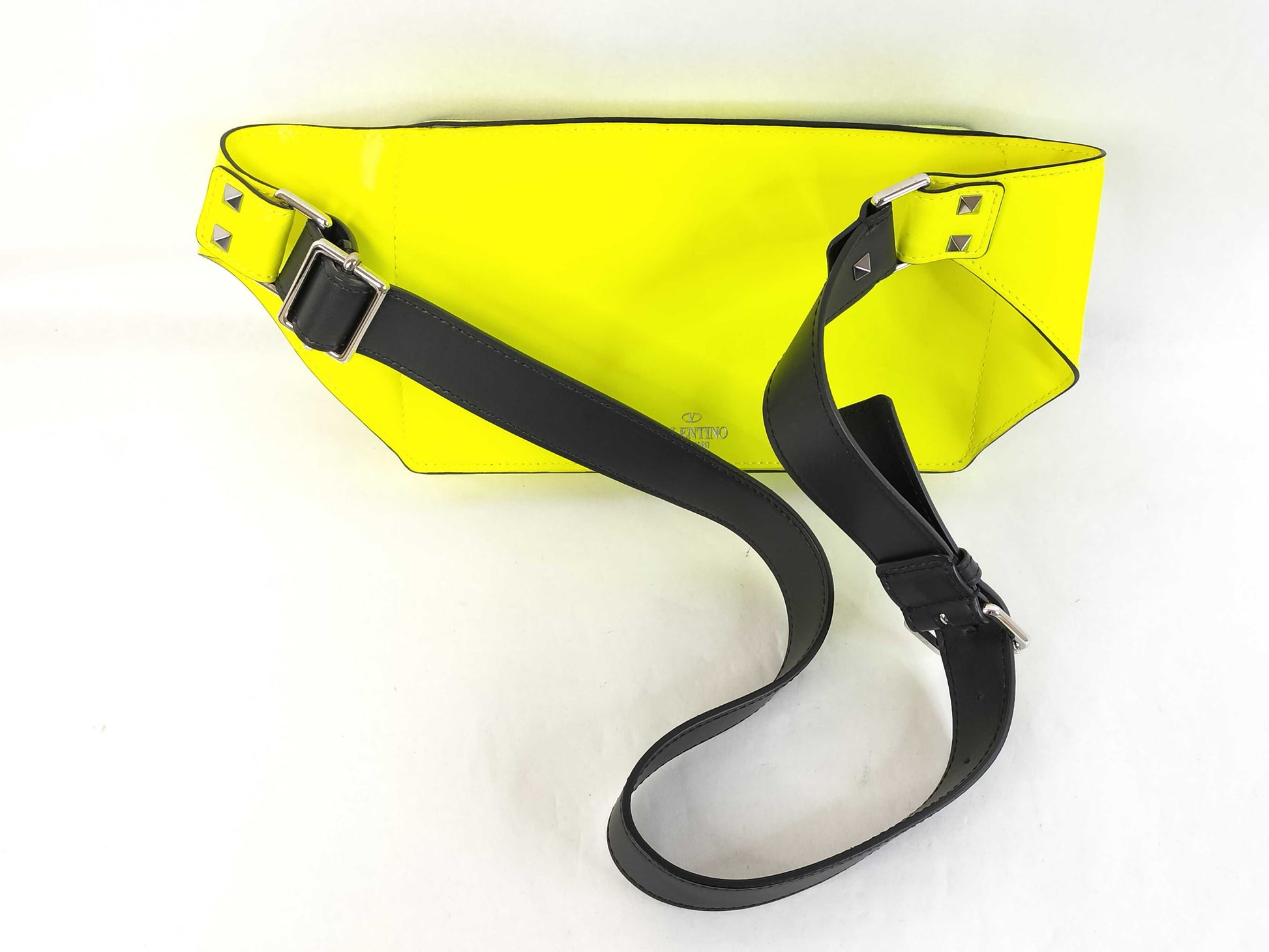 Valentino Garavani VLTN Yellow Leather Waist/Body Bag/Shoulder Bag