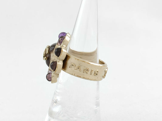 CHANEL Coco Mark Chanel CHANEL Coco Mark Color Stone Gold GP 03P Ring Accessory Ring