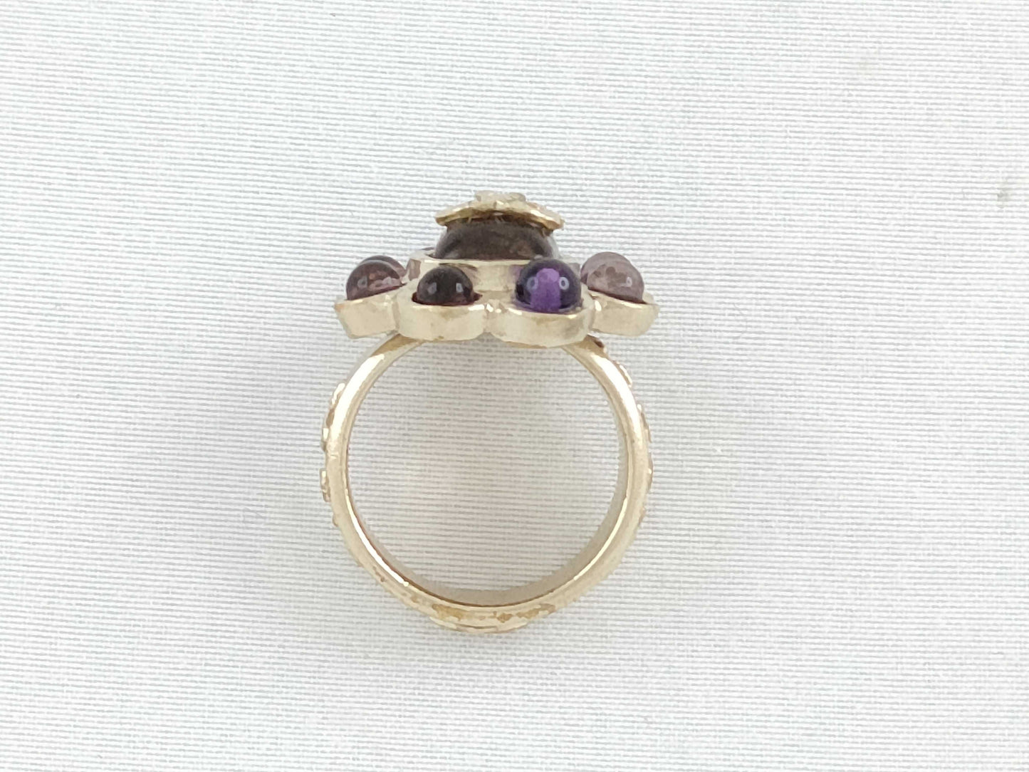 CHANEL Coco Mark Chanel CHANEL Coco Mark Color Stone Gold GP 03P Ring Accessory Ring