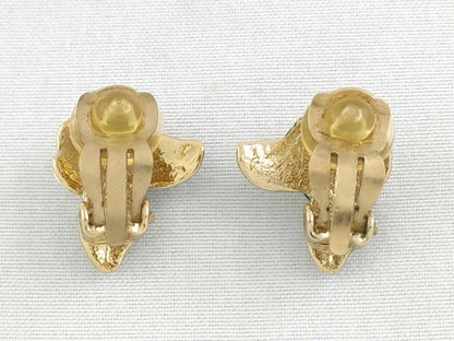 CHANEL Camellia Chanel CHANEL Coco Mark Camellia Gold GP Earrings Accessories Earrings