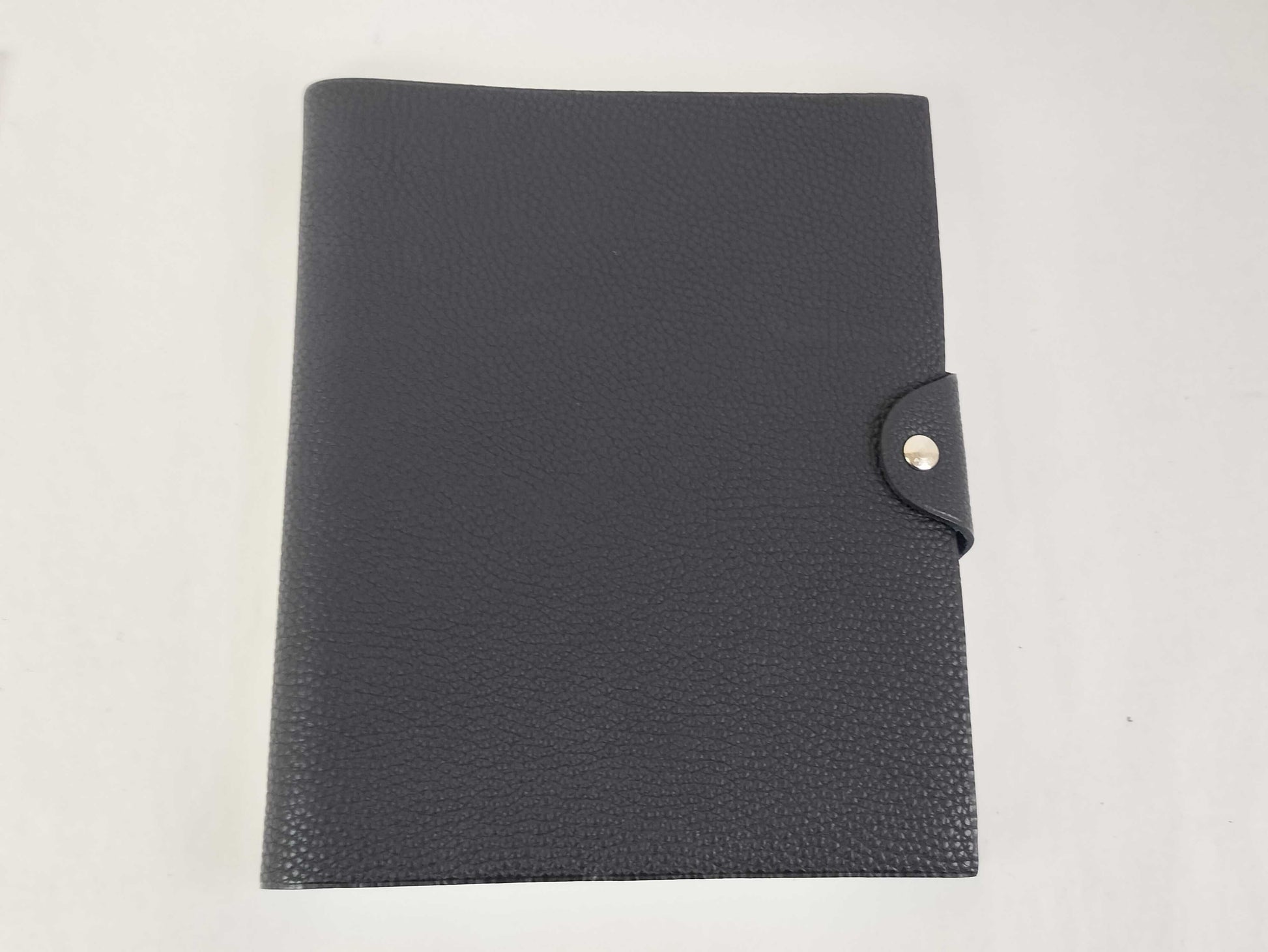 HERMES Ulysse MM Togo Black/Blue Leather with Silver Hardware Notebook/Planner Cover