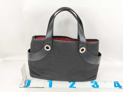 BVLGARI Logomania Black Hand 2-Way Canvas and Leather Bag Handbag