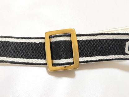 Dior Christian Dior CHRISTIAN DIOR Gold Logo Black White Strap