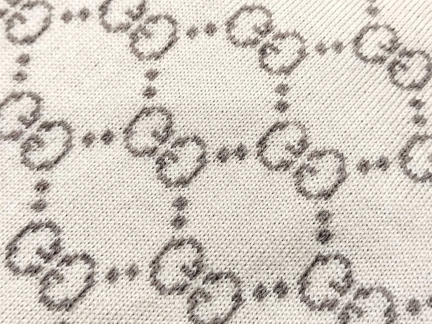 GUCCI 523434 GG Sherry Wool Beige Scarf