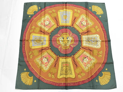 HERMES Carré 90 Poste et Cavalerie Saber Ornament Bag 100% Silk Scarf
