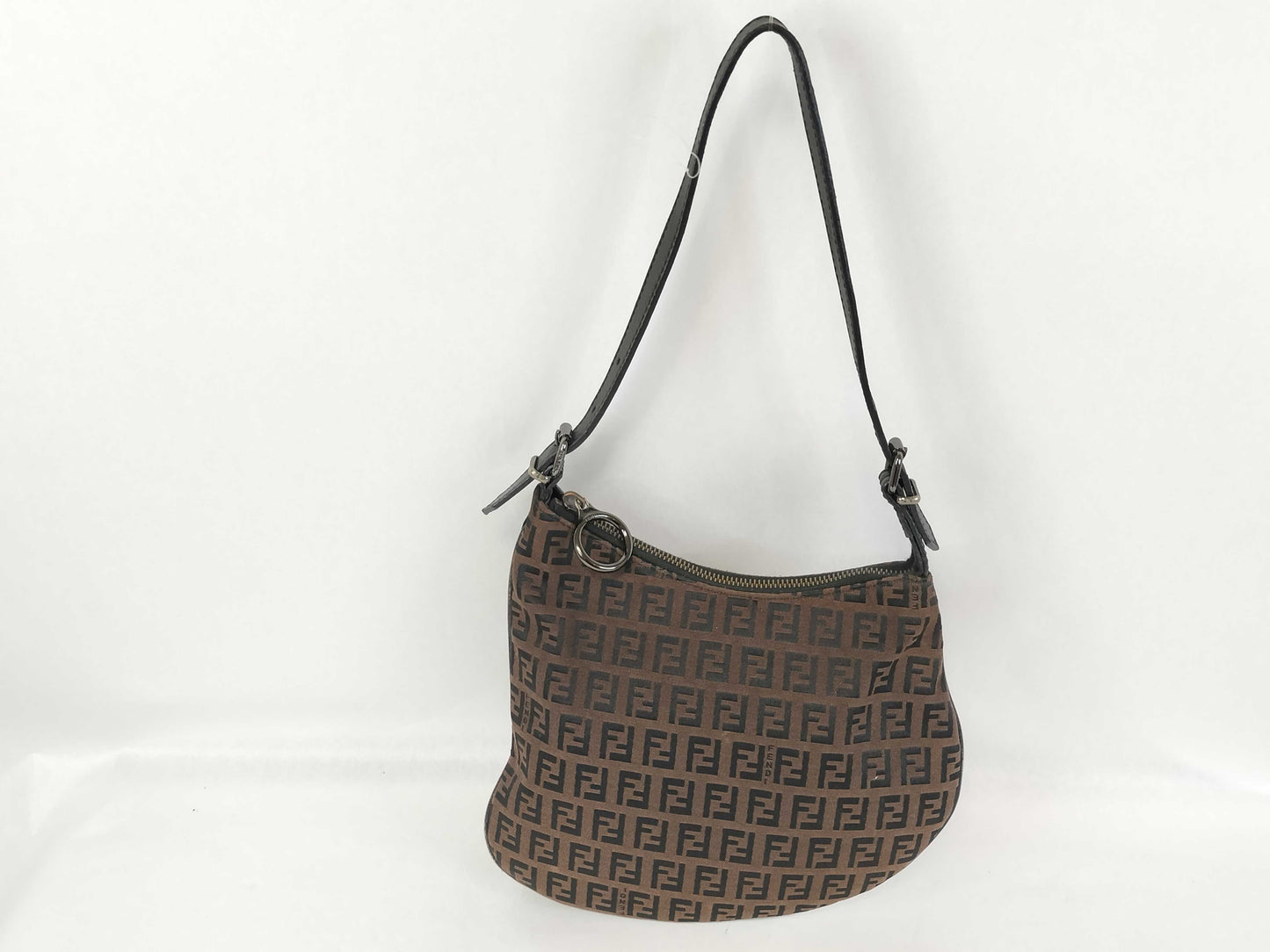 FENDI Zucca Pattern Brown Canvas and Leather One-Hand Bag Shoulder Bag