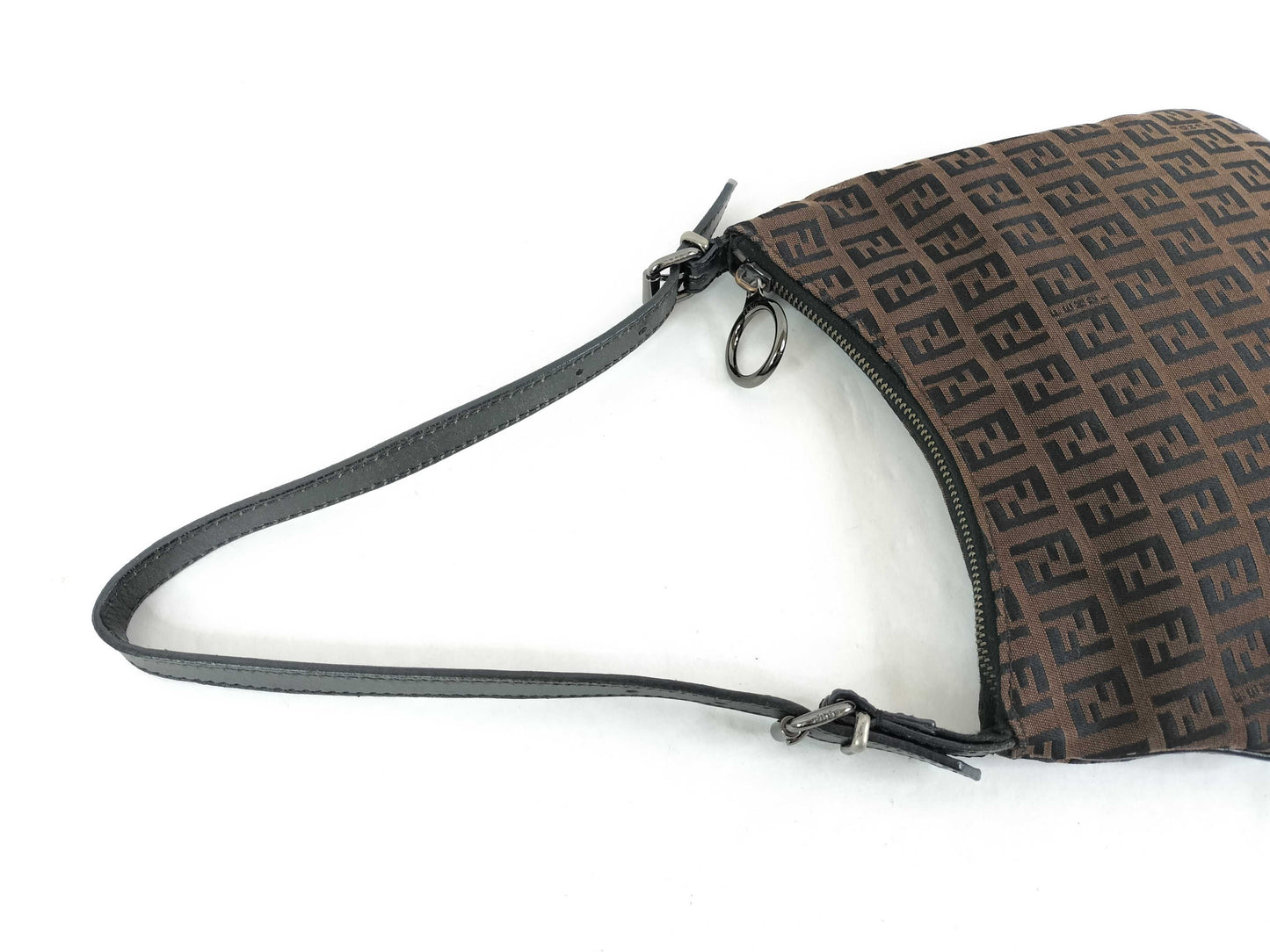 FENDI Zucca Pattern Brown Canvas and Leather One-Hand Bag Shoulder Bag