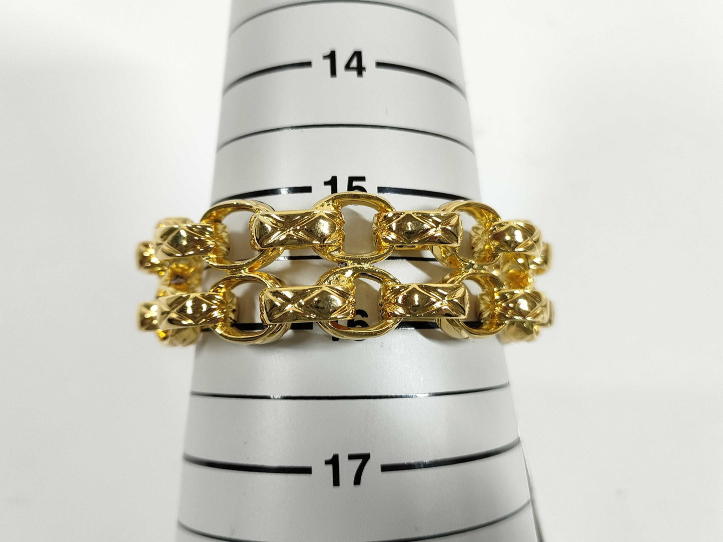 CHANEL Beaded Chain Bangle Engraved 2 3 Bracelets & Bangles