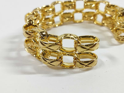 CHANEL Beaded Chain Bangle Engraved 2 3 Bracelets & Bangles