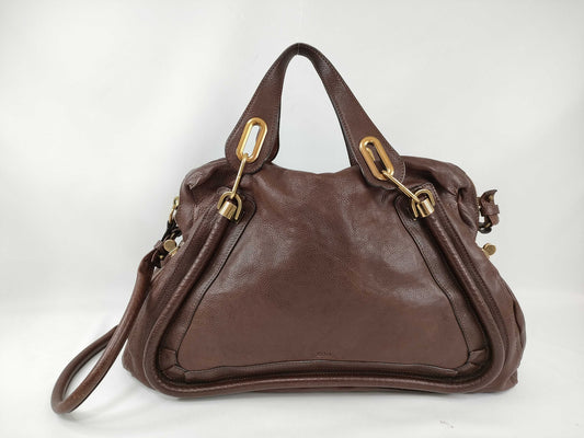 Chloe Paraty Shoulder Bag/Handbag, 2-Way Leather, Brown Shoulder Bag
