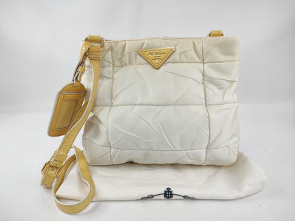 PRADA Nylon Prada Shoulder Bag Nylon White Bag Shoulder Bag
