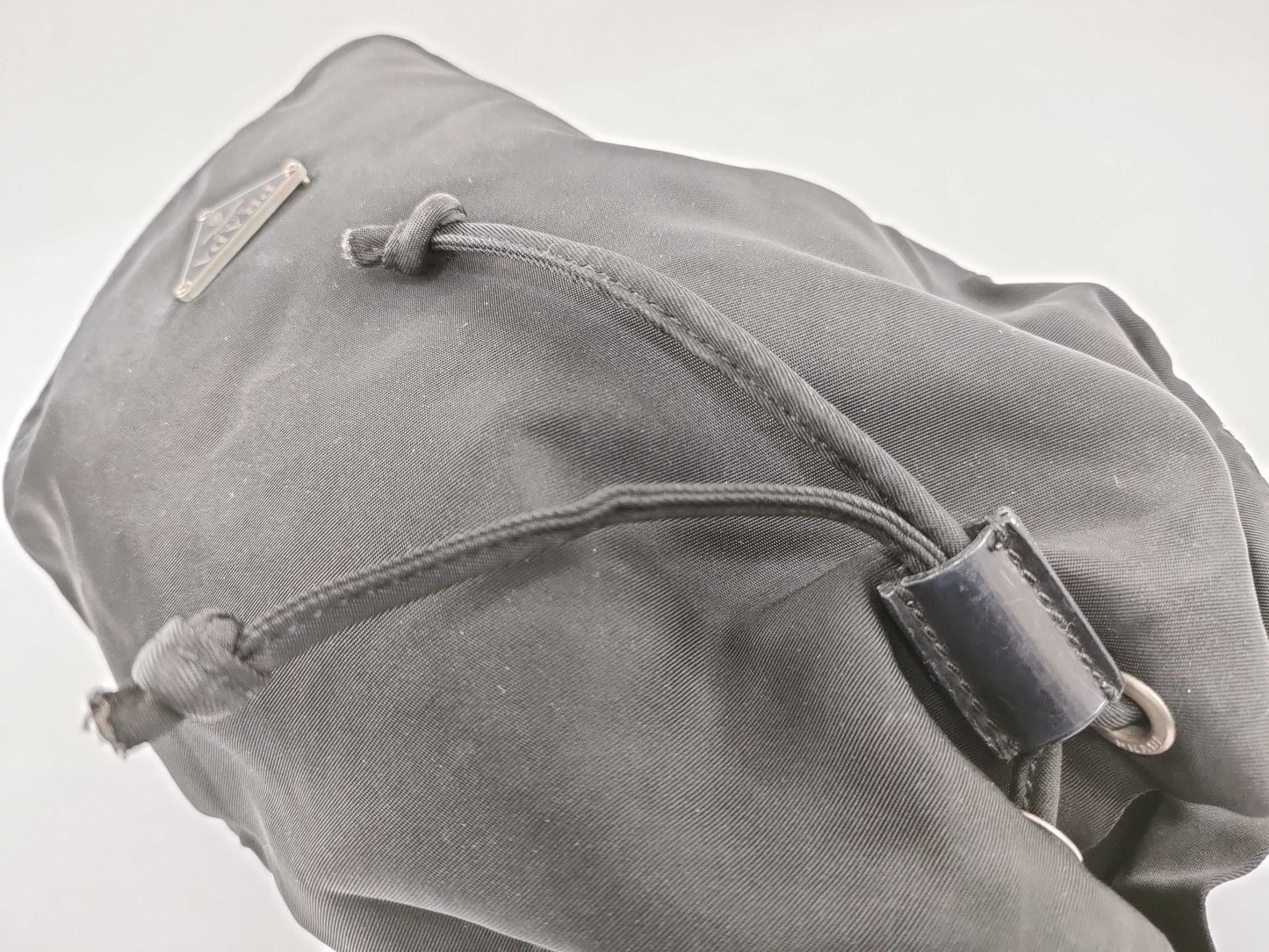 PRADA Nylon Prada Drawstring Pouch, Black Nylon Pouch