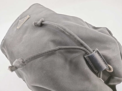 PRADA Nylon Prada Drawstring Pouch, Black Nylon Pouch